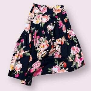 NWOT Eliza J Floral High Low Skirt Size 14 Peony Ruffle Hem Asymmetrical Elegant